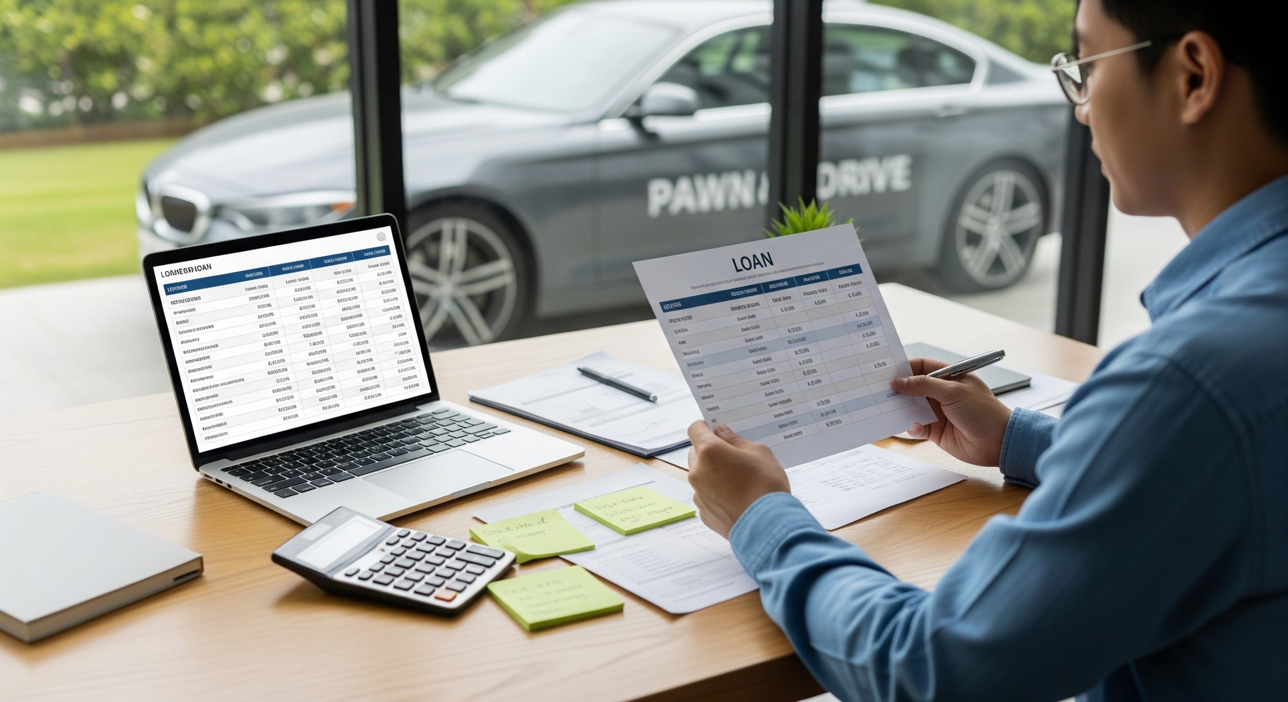 Comparing pawn and drive repayments with other loan options